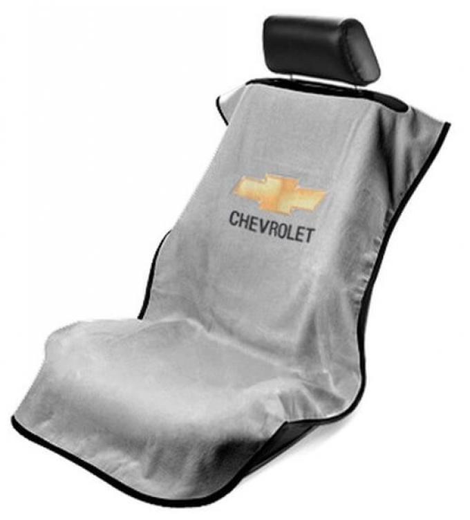 Seat Armour Chevrolet Seat Towel, Grey with Script SA100CHVG