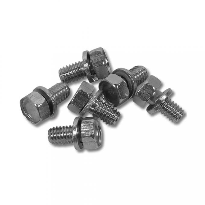 Corvette Vent Reg Bracket Mount Blts, Coupe 6 Piece Set, 1963-1967