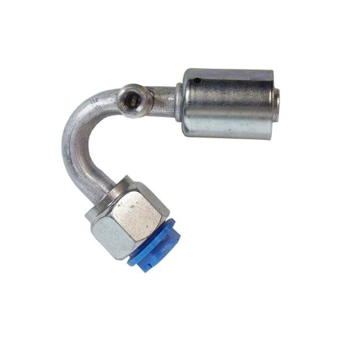 Vintage Air Beadlock O-Ring Fitting with 134a Service Port NO 10 Reduced Barrier Hose Fitting - 135 degree with Left-Hand Port 355430
