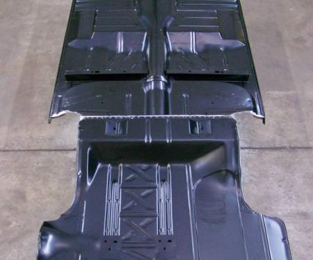 Chevy Full Floor Pan With Floor Braces, For 2 Or 4-Door Sedan With Wide Wheel Tubs, 1955-1957