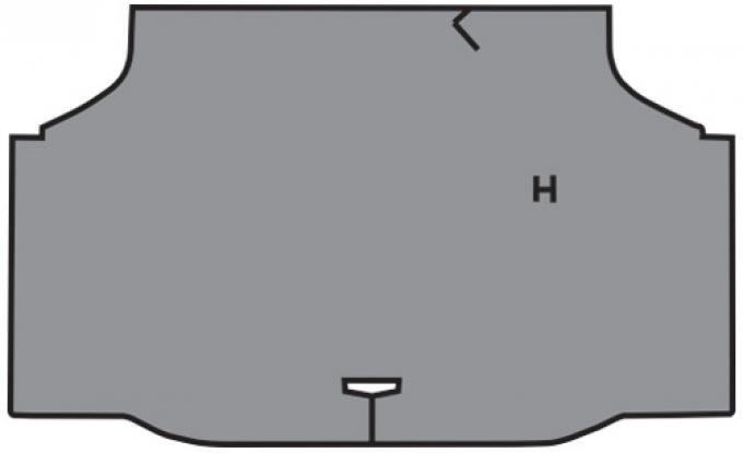 Oldsmobile Cutlass Trunk Mat TM Felt, Green Gray, 1968-1969