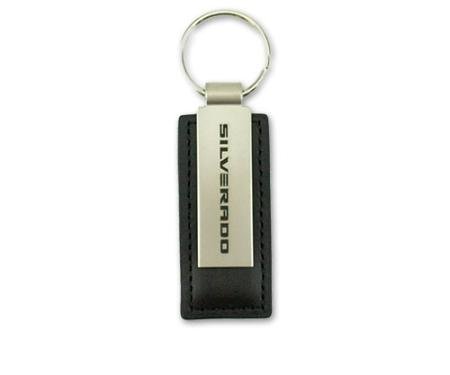 Silverado Ev Metal/Leather Key Tag