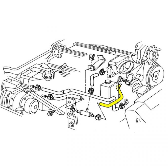 Corvette Heater Hose, Coolant Outlet on Water Pump to Tee, LT1, 1993-1994