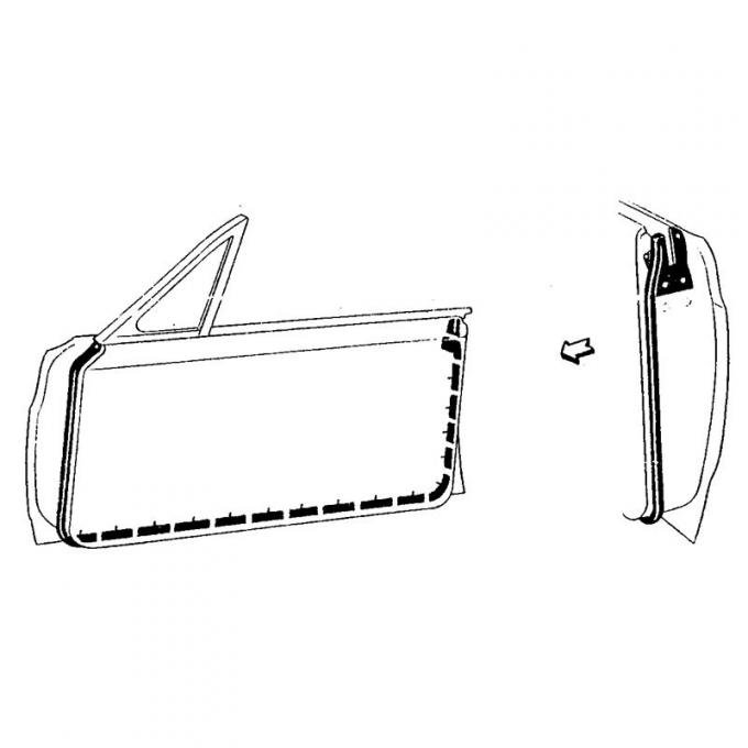 Dennis Carpenter Door Seal Kit - Hardtop & Convertible - 1966-67 Ford Fairlane Car C60Z-6320530-PR