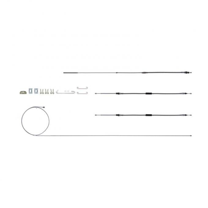 Right Stuff 64 - 67 Chevelle; Powerglide or Manual - Brake Cable Set w/ Hardware; Stainless RSBCC01S