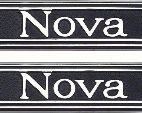 AMD Door Panel Emblems, "Nova", LH/RH Pair, 69-72 Nova K-7790751