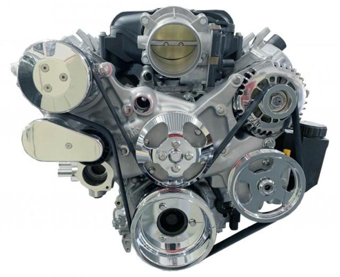 Vintage Air Front Runner™ Drive System GM LS Wet-Sump Polished/Chrome with Power Steering 175021