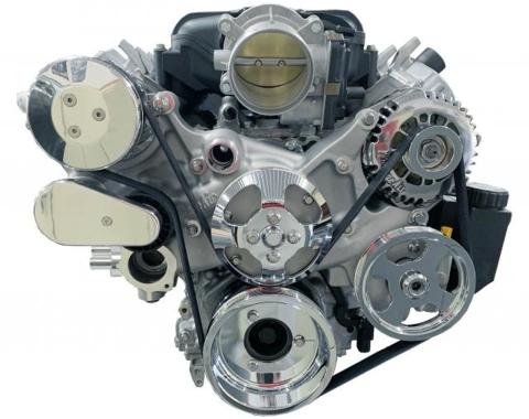 Vintage Air Front Runner™ Drive System GM LS Wet-Sump Chrome/Polished with Power Steering 175023