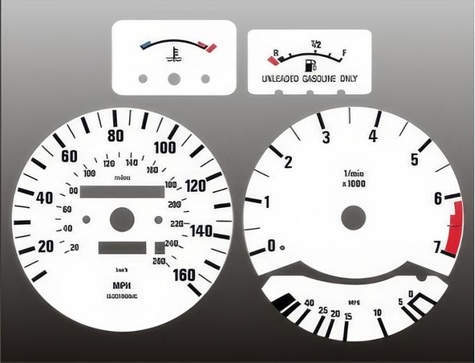 Whitegauges 1982-1988 BMW E28 White Face Gauges 5 Series E24 8288BE-1507
