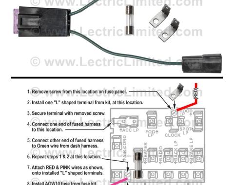 Lectric Limited 1957 Chevrolet Dash Fuse Panel Adapter Kit 90802