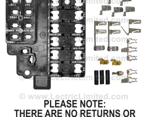 Lectric Limited 1958-1962 Chevrolet Corvette Fuse Block Repair Kit VRK5862FB