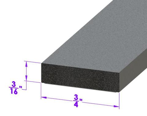 Metro Moulded Parts Adhesive Backed Weatherstripping. 3/4" Wide X 3/16" Thick LP 31634