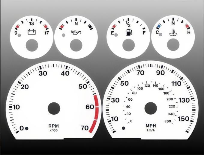 Whitegauges 1995-1997 Jaguar XJ6 White Face Gauges 9597JX-1485