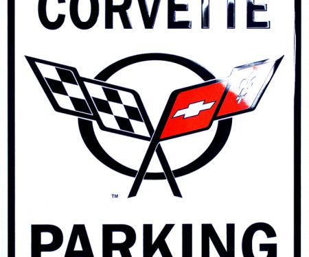 Corvette Parking Sign, C5 Embossed Steel, 1997-2004