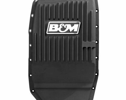 B&M Hi-Tek Deep Transmission Pan, Black Aluminum 70394