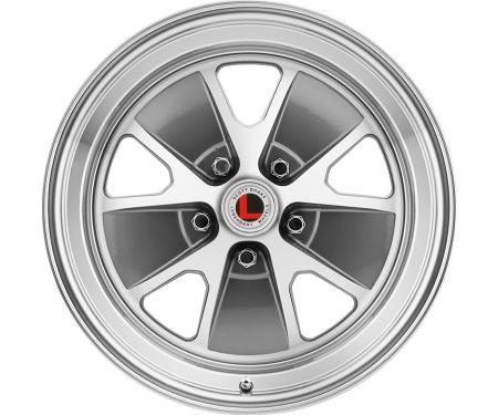 Legendary Wheels 1964-1973 Ford Mustang 17x8" Legendary Styled Alloy Wheel, 5 on 4.5 BP, 4.75 BS, Charcoal/ Machined LW20-70854B