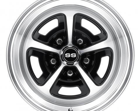 Legendary Wheels 15 X 7 Magnum Alloy Wheel, 5 on 4.75 BP, 4.25 BS, Gloss Black/Machined LW50-50757A