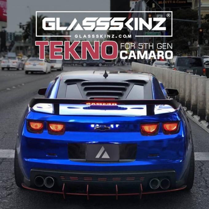 GlassSkinz 2010-15 Camaro Tekno 1 Rear Window Valance / Louver TEKNO1CAM5 | Gloss Black GBA