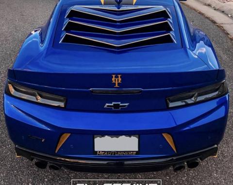 GlassSkinz 2016-20 Camaro Bakkdraft Rear Window Valance / Louver CAM6BAKKDRAFT | Gloss Black Abs (No Paint) RAWGB