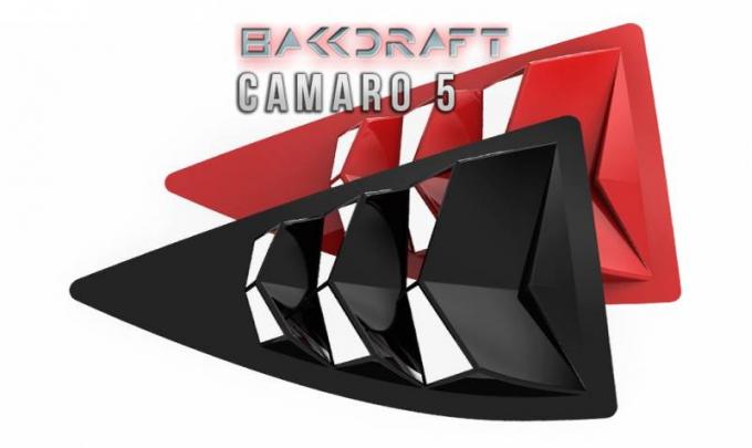 GlassSkinz 2010-15 Camaro Bakkdraft Rear Quarter Window Louvers CAM5BAKKDRAFT-QTR | Cyber Gray GBV