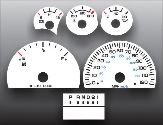 Whitegauges 1997-2000 Dodge Dakota Non Tach White Face Gauges 97-00 9700DD-1616