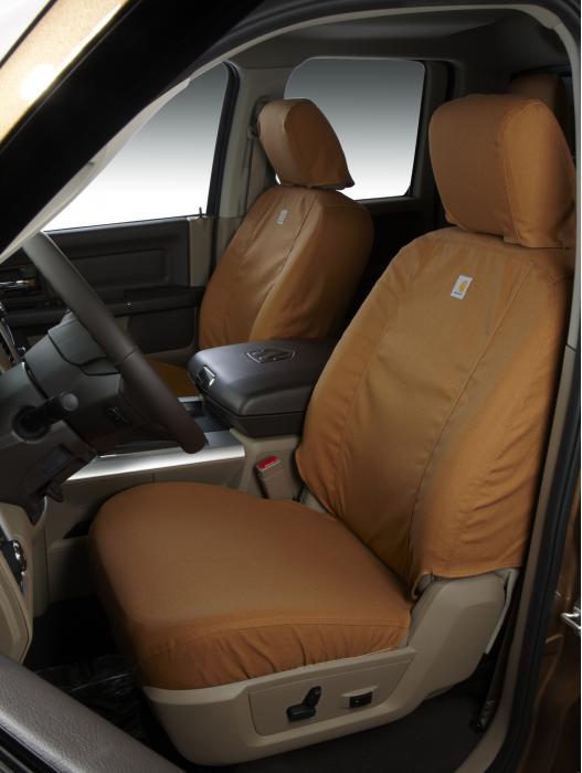 Covercraft 2018 2021 Toyota Tundra Carhartt Seatsaver Custom Seat Cover Brown Ssc8434cabn - Carhartt Seat Covers For 2020 Toyota Tundra