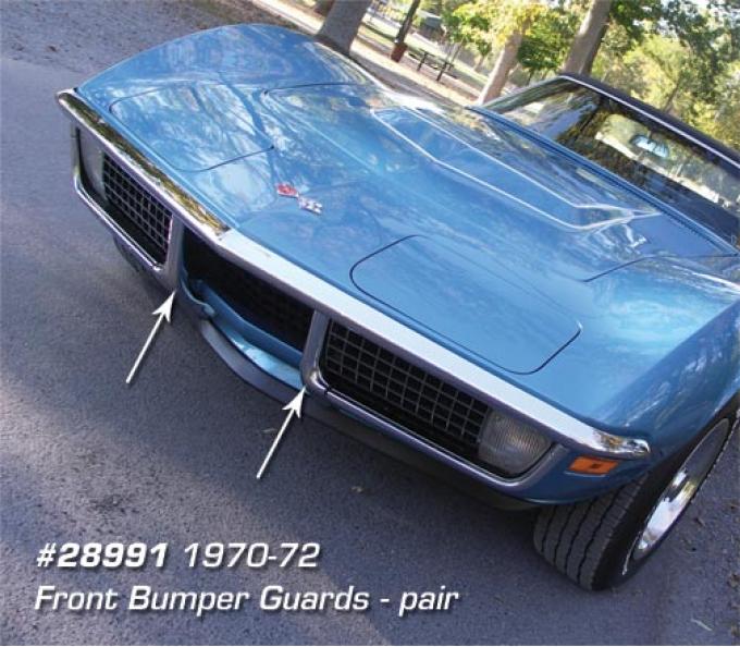 Corvette Front Bumper Guards, Pair, 1970-1972