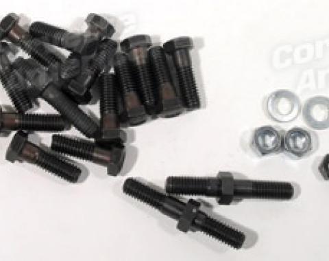 Corvette Exhaust Manifold Bolt Set, Big Block with Power Steering & Air Conditioning, 1966-1974