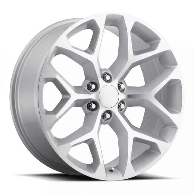 Factory Reproductions Chevy Snowflake Wheels 20X9 6X5.5 +27 HB 78.1 2014 Chevy Snowflake Silver Machined Face With Cap FR Series 59 59090276509
