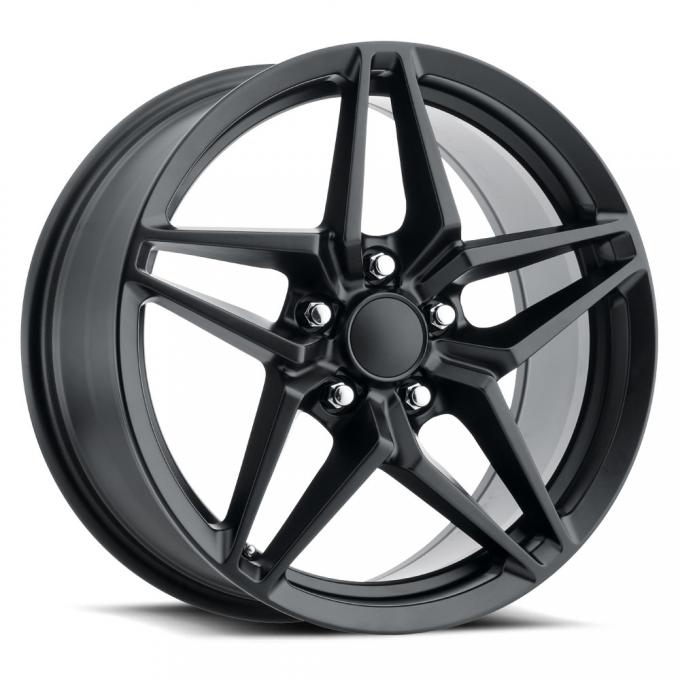Factory Reproductions Corvette ZR1 Wheels 18X8.5 5X4.75 +56 HB 70.3 C7 ZR1 Satin Black With Cap FR Series 29 29885563403