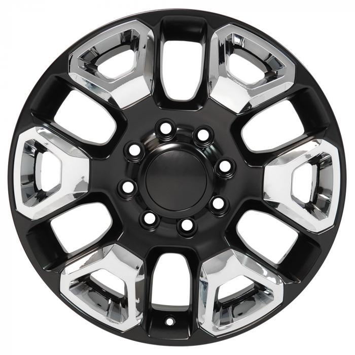 Satin Black Replica Wheel with Chrome Inserts fits Ram 25003500 20x8