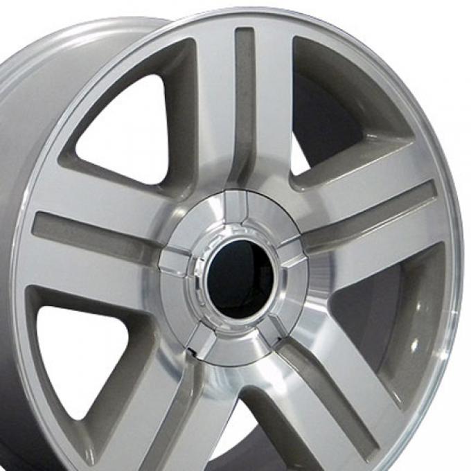 22" Fits Chevrolet - Texas Wheel - Mach'd Silver 22x9