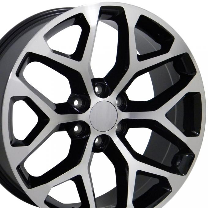 22" Fits GMC - Sierra Wheel - Black Mach'd Face 22x9