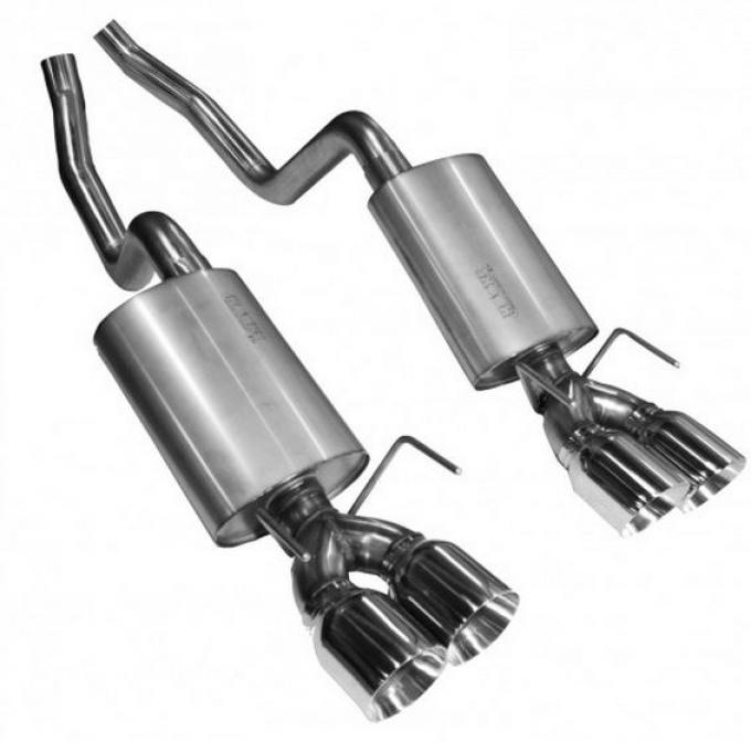 Kooks Headers 21606300, Exhaust System Kit, Exhaust System Kit Axle Back System, Stainless Steel, With Mufflers, 2-1/2 Inch Pipe Diameter, Single Exhaust With Dual Exit, Center Rear Exit, Dual Split 4 Inch Stainless Steel Tips