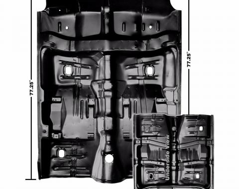 Chevelle Floor Pan, Full, 1 Piece with Inner Rockers & Braces, 1964-1967