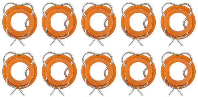 Redline Restomotive® 1959-1979 Ford Window Channel Roller Assembly with Clip, Set of 10 Rollers