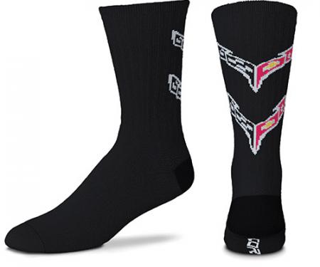 2020 Corvette Black Crew Socks