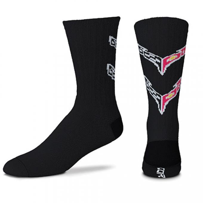 2020 Corvette Black Crew Socks