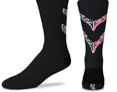 2020 Corvette Black Crew Socks