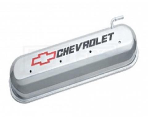 LS V8, Valve Cover, Polised With Recessed Red And Black Emblems