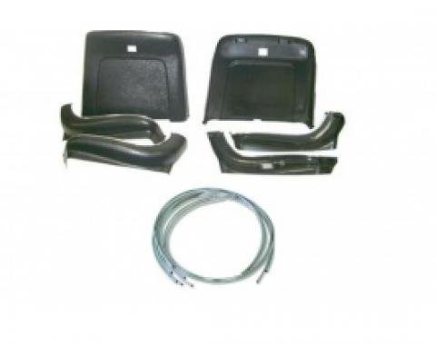 Nova Bucket Seat Back & Lower Side Shells, Black With Pre-Installed Trim, 1969-1971