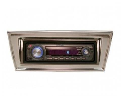 Chevy II-Nova Stereo Radio, KHE-100, AM/FM, Manual Tuning, Chrome Face, Chrome Bezel, 1966-1967