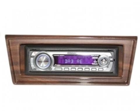 Chevy II-Nova Stereo Radio, KHE-300, AM/FM, Manual Tuning, Chrome Face, Wood Bezel, 1966-1967