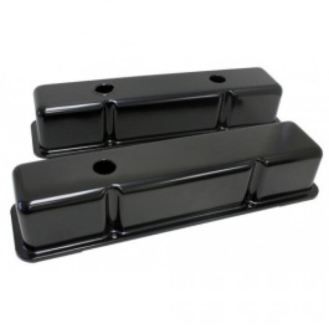 Chevy Small Block Valve Covers, Tall Style, Black, 1958-1986