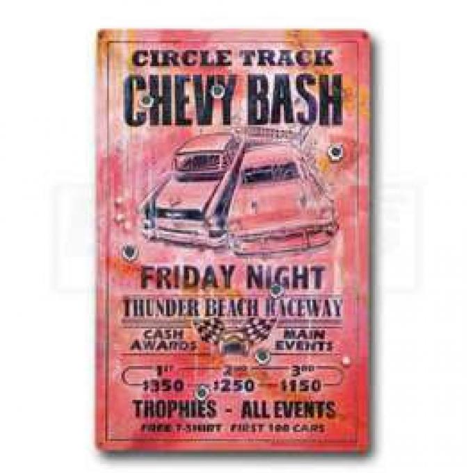 Circle Track Chevy Bash, Friday Night, Metal Poster