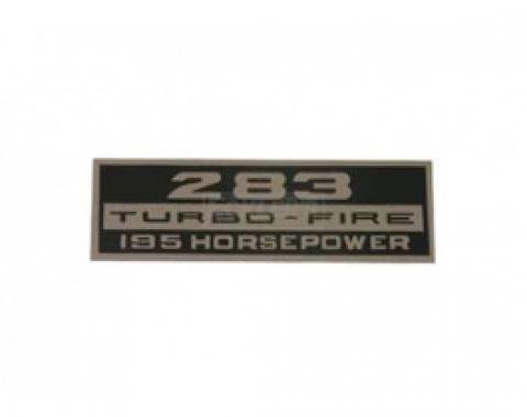 Nova Valve Cover Decal, 283 Turbo-Fire, 195 HP, 1966