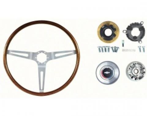 Nova Steering Wheel Kit, Walnut, 1967-1968