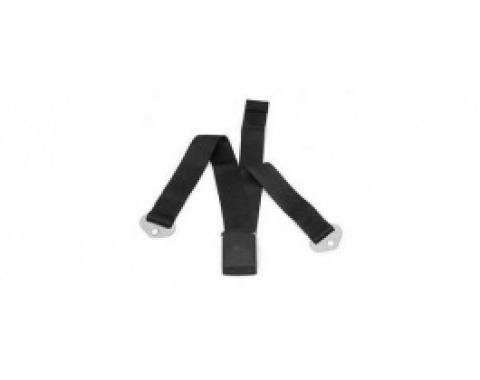 Nova Bucket Seat Belt, Standard Interior, Black, 1965-1966