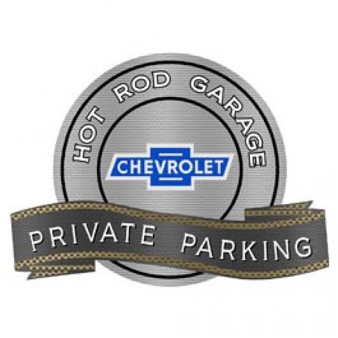 Chevy Vintage Bowtie Hot Rod Garage Private Parking Metal Sign, 18 X 14