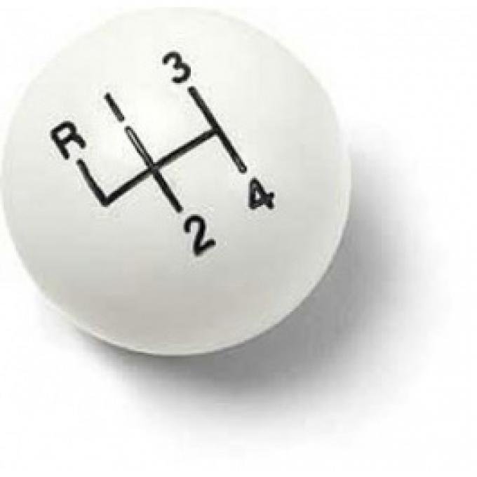 Nova Shift Knob, White, 3/8-16 Thread, 1962-1979